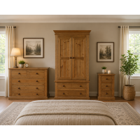 VICTORIAN SOLID PINE 3 PIECE BEDROOM SET IN LIGHT OAK POLISHED
