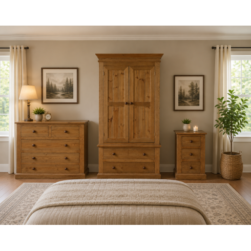 VICTORIAN SOLID PINE 3 PIECE BEDROOM SET IN LIGHT OAK POLISHED VICTORIAN SOLID PINE 3 PIECE BEDROOM SET IN LIGHT OAK POLISHED