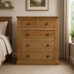 Victorian Solid Pine 3 Piece Bedroom Set In Light Oak Polished