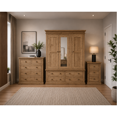 VICTORIAN SOLID PINE TRIPLE 3 PIECE BEDROOM SET IN LIGHT ANTIQUE WAX VICTORIAN SOLID PINE TRIPLE 3 PIECE BEDROOM SET IN LIGHT ANTIQUE WAX