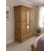VICTORIAN SOLID PINE TRIPLE MIRRORED 4 DRAWER WARDROBE IN LIGHT OAK POLISHED