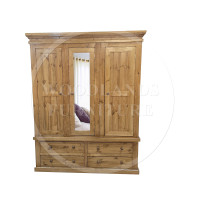 VICTORIAN SOLID PINE TRIPLE MIRRORED 4 DRAWER WARDROBE VICTORIAN SOLID PINE TRIPLE MIRRORED 4 DRAWER WARDROBE
