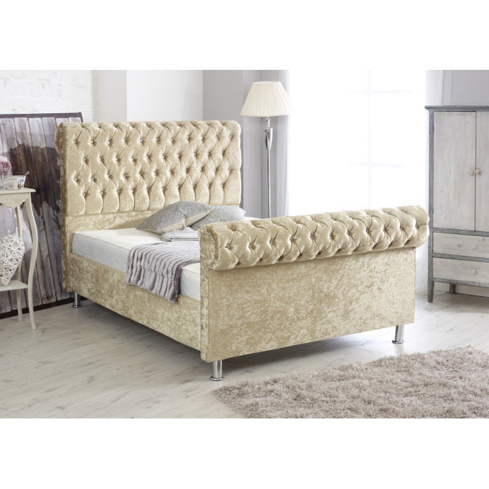 Chesterfield Champagne  Sleigh Bed