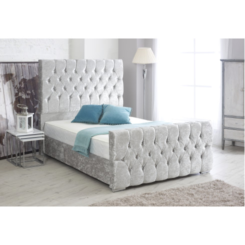 MONACCO WHITE SLEIGH BED