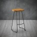 Bailey Pine Wood Seat Black Metal Leg Bar Stool Bailey Pine Wood Seat Black Metal Leg Bar Stool