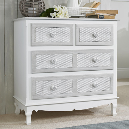 Brittany 2+2 Chest White-Grey