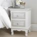 Brittany 2 Drawer Bedside Table White-Grey