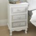 Brittany 3 Drawer Bedside Table White-Grey