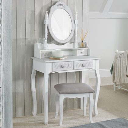 Brittany Dressing Table Base White-Grey Brittany Dressing Table Base White-Grey