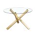 Capri Dining Table Glass Top with Gold Legs Capri Dining Table Glass Top with Gold Legs