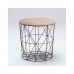 Cosmo Cage Table Black With Oak Finish Top Cosmo Cage Table Black With Oak Finish Top