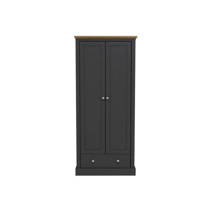 Devon 2 Door Wardrobe Charcoal Devon 2 Door Wardrobe Charcoal