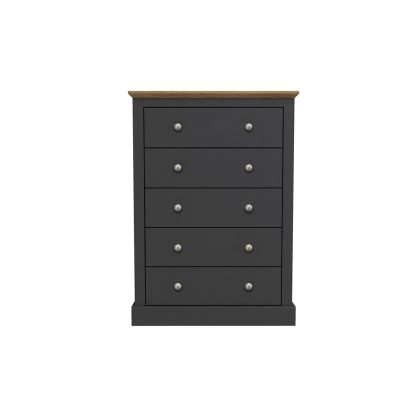 Devon 5 Drawer Chest Charcoal Devon 5 Drawer Chest Charcoal