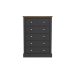 Devon 5 Drawer Chest of Drawers Charcoal Devon 5 Drawer Chest of Drawers Charcoal