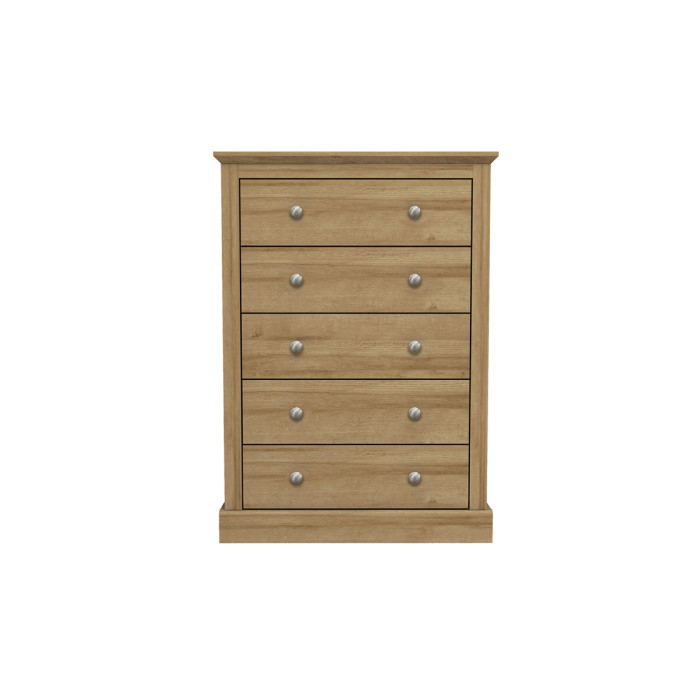 Devon 5 Drawer Chest Oak Devon 5 Drawer Chest Oak