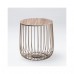 Enzo Small Cage Table Gold Frame Oak Top Enzo Small Cage Table Gold Frame Oak Top