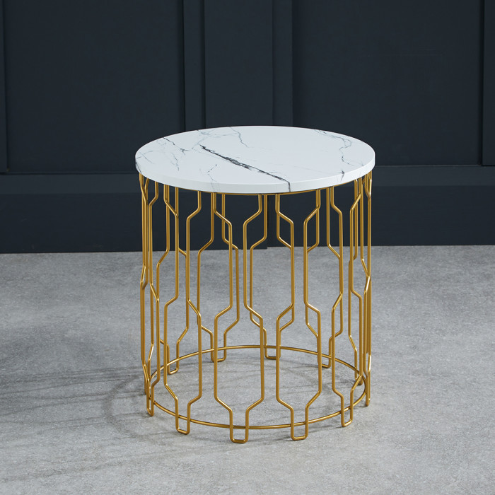 Grace End Table White Marble Grace End Table White Marble