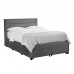 Greenwich 4.6 Double Bed Grey Velvet