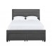 Greenwich 4.6 Double Bed Grey Velvet