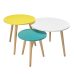 Hove Set Of 3 Tables Oak with Pastel Tops