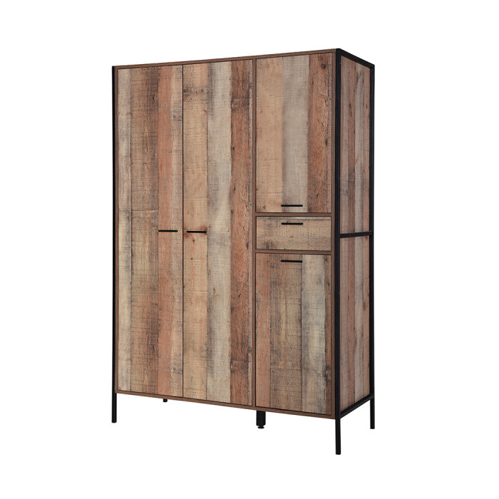 Hoxton 4 Door Wardrobe Distressed Oak Effect Hoxton 4 Door Wardrobe Distressed Oak Effect