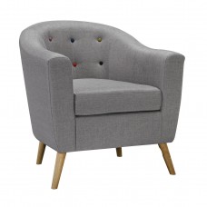 Hudson Chair With Buttons Grey