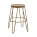 Ikon Wood Seat with Gold Effect Hairpin Legs Bar Stool Ikon Wood Seat with Gold Effect Hairpin Legs Bar Stool