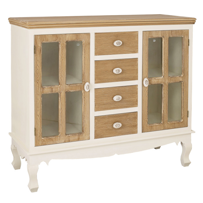 Juliette Sideboard With Glass Cream Juliette Sideboard With Glass Cream