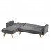 Kitson Corner Sofa Bed Silver-Grey Velvet