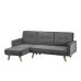 Kitson Corner Sofa Bed Silver-Grey Velvet