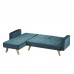 Kitson Corner Sofa Bed Teal Velvet