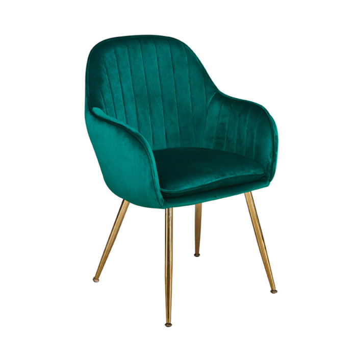 Lara Dining Chair Forest Green With Gold Legs ((Pack of 2) Lara Dining Chair Forest Green With Gold Legs ((Pack of 2)