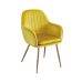 Lara Dining Chair Ochre Yellow with Gold Legs (Pack of 2) Lara Dining Chair Ochre Yellow with Gold Legs (Pack of 2)