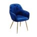 Lara Dining Chair Royal Blue with Gold Legs (Pack of 2) Lara Dining Chair Royal Blue with Gold Legs (Pack of 2)