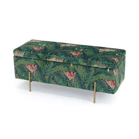 Lola Storage Ottoman Jungle Print