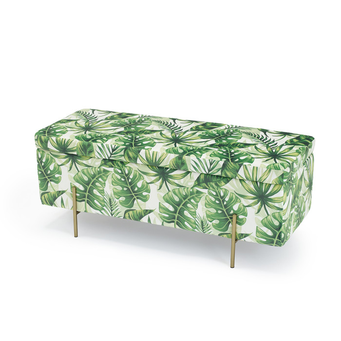 Lola Storage Ottoman Palm Print Lola Storage Ottoman Palm Print