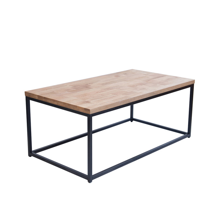 Mirelle Coffee Table Solid Oak Black Metal Frame Mirelle Coffee Table Solid Oak Black Metal Frame
