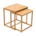 Mirelle Nest Of Tables Solid Oak Gold Metal Frame Mirelle Nest Of Tables Solid Oak Gold Metal Frame