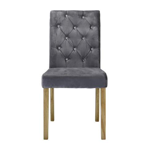 Paris Chair Silver Velvet (Pack of 2)