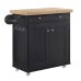 Portland Kitchen Island Black Portland Kitchen Island Black