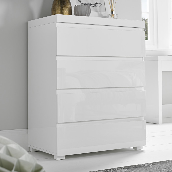 Puro 4 Drawer Chest White Puro 4 Drawer Chest White