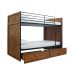 Rocco Bunk with Drawers Vintage Oak with Black Frame