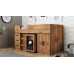 Rocco Midsleeper with Pullout Storage Vintage Oak with Black Frame