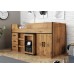 Rocco Midsleeper with Pullout Storage Vintage Oak with Black Frame