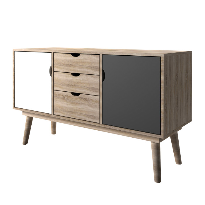 Scandi Oak 2 Door Sideboard Grey Scandi Oak 2 Door Sideboard Grey