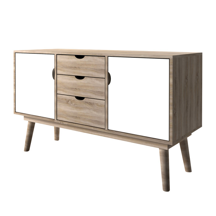 Scandi Oak 2 Door Sideboard White Scandi Oak 2 Door Sideboard White