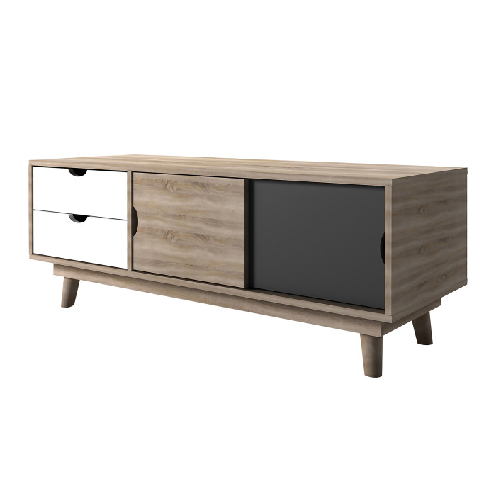 Scandi Oak TV Unit Grey Scandi Oak TV Unit Grey