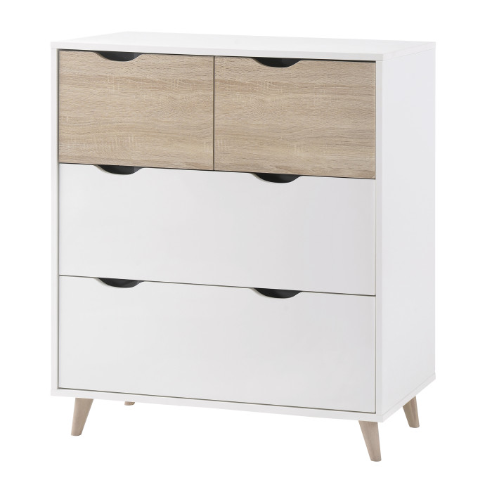 Stockholm 4 Drawer Chest White-Oak Stockholm 4 Drawer Chest White-Oak