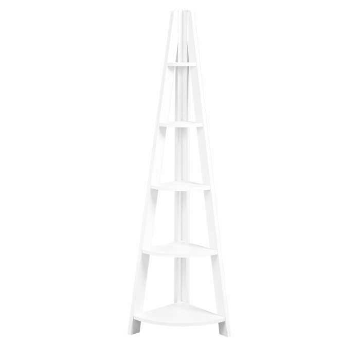 Tiva Corner Ladder Shelving White Tiva Corner Ladder Shelving White