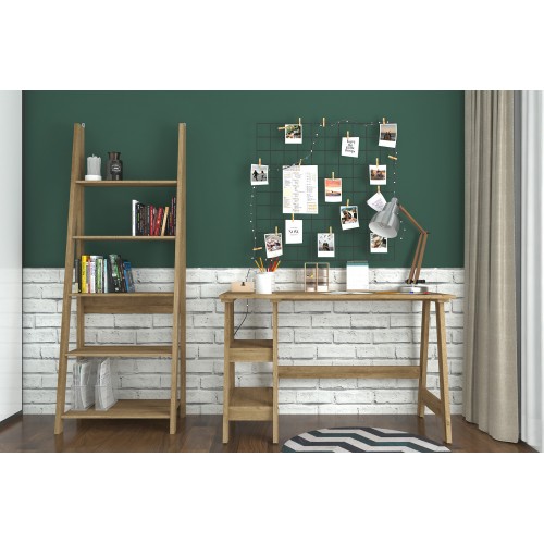 Tiva Ladder Bookcase Oak